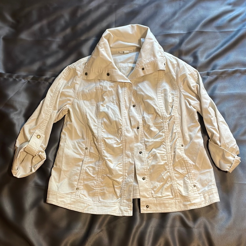 Cream button up cotton jacket